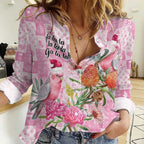Sweet Pink Cockatoo’s Aussie Santa Women Casual Shirt Australia Christmas Vibes - Aussie Hoodie