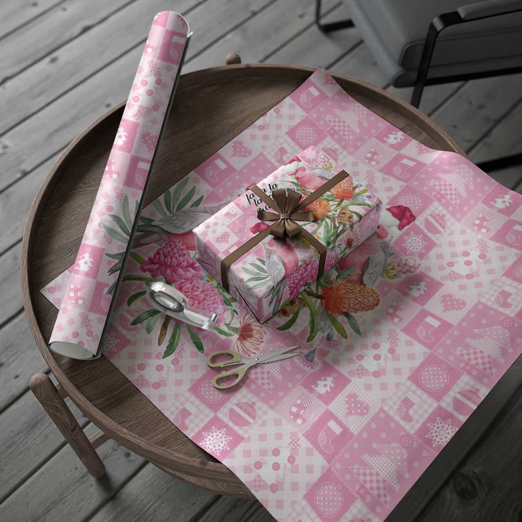 Sweet Pink Cockatoo’s Aussie Santa Wrapping Paper Australia Christmas Vibes - Aussie Hoodie