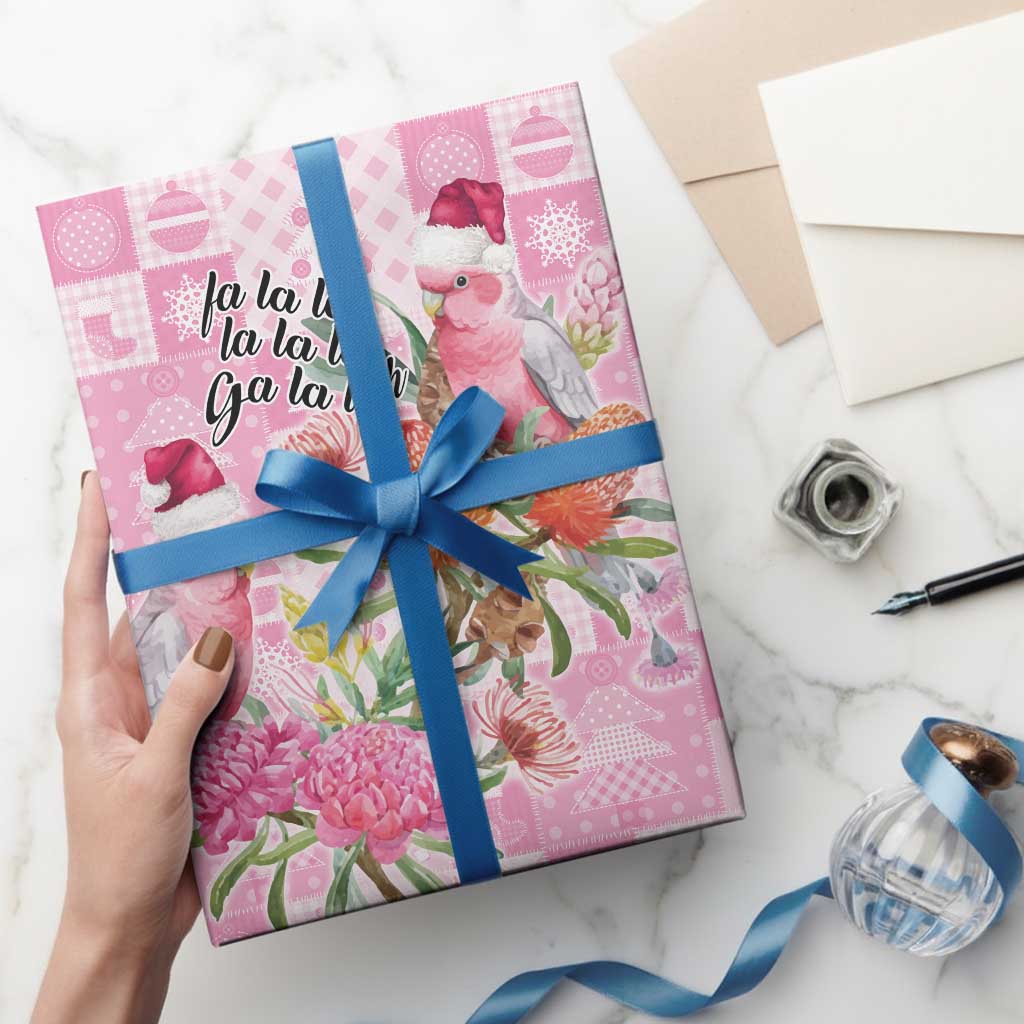 Sweet Pink Cockatoo’s Aussie Santa Wrapping Paper Australia Christmas Vibes - Aussie Hoodie