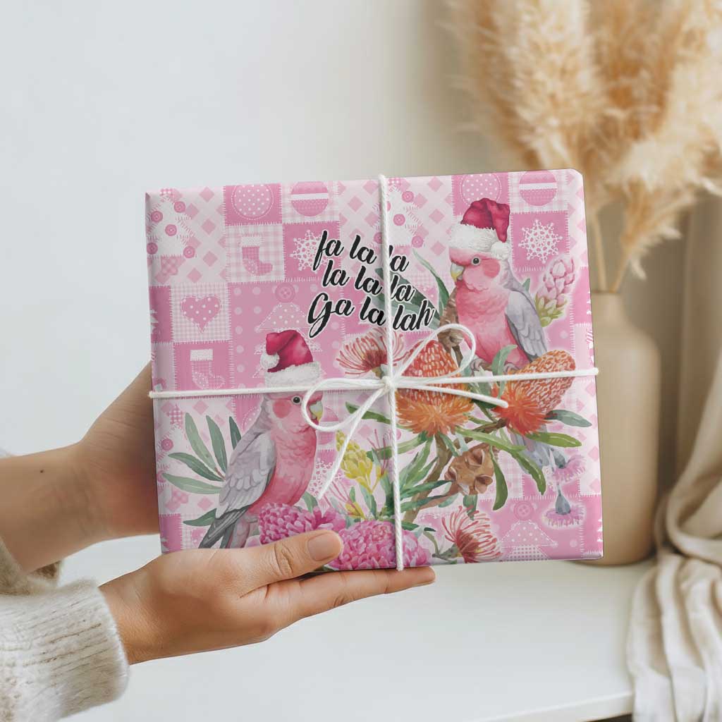 Sweet Pink Cockatoo’s Aussie Santa Wrapping Paper Australia Christmas Vibes - Aussie Hoodie