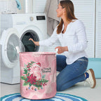 Watercolor Pink Galah Flowers Laundry Basket Australia Christmas Vibes - Aussie Hoodie