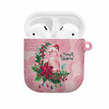 Watercolor Pink Galah Flowers AirPods Case Australia Christmas Vibes - Aussie Hoodie