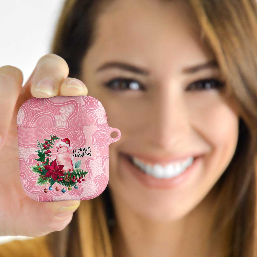 Watercolor Pink Galah Flowers AirPods Case Australia Christmas Vibes - Aussie Hoodie