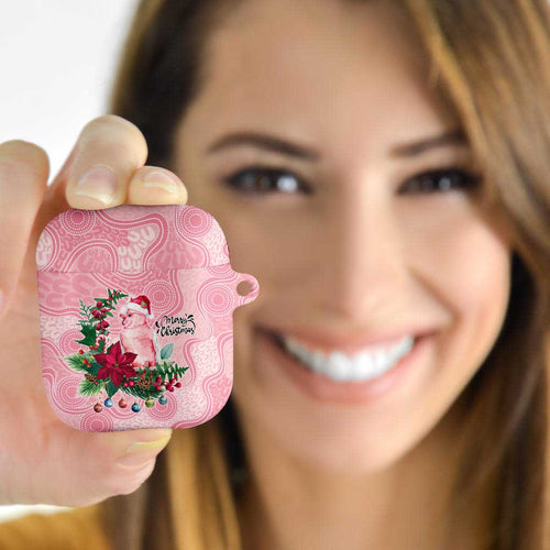 Watercolor Pink Galah Flowers AirPods Case Australia Christmas Vibes - Aussie Hoodie