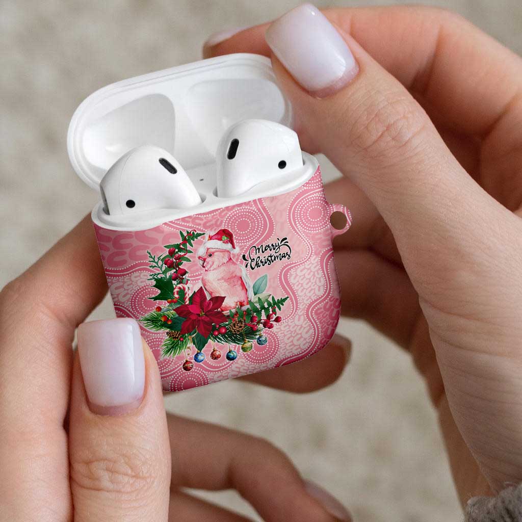 Watercolor Pink Galah Flowers AirPods Case Australia Christmas Vibes - Aussie Hoodie