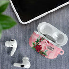 Watercolor Pink Galah Flowers AirPods Case Australia Christmas Vibes - Aussie Hoodie