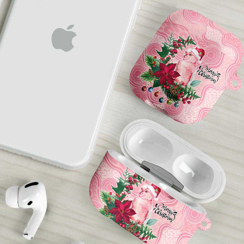 Watercolor Pink Galah Flowers AirPods Case Australia Christmas Vibes - Aussie Hoodie