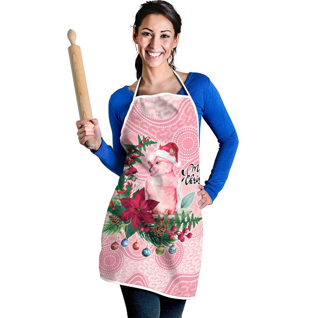 Watercolor Pink Galah Flowers Apron Australia Christmas Vibes - Aussie Hoodie