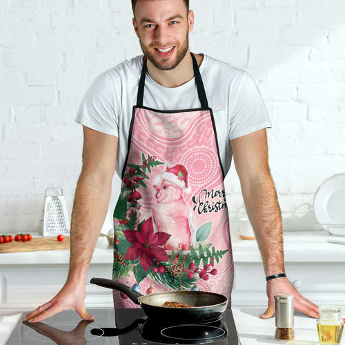 Watercolor Pink Galah Flowers Apron Australia Christmas Vibes - Aussie Hoodie