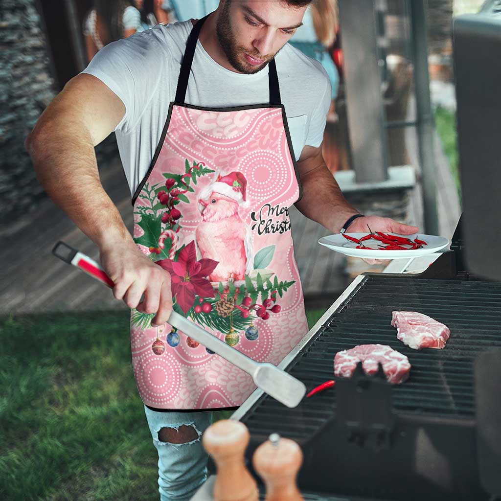 Watercolor Pink Galah Flowers Apron Australia Christmas Vibes - Aussie Hoodie