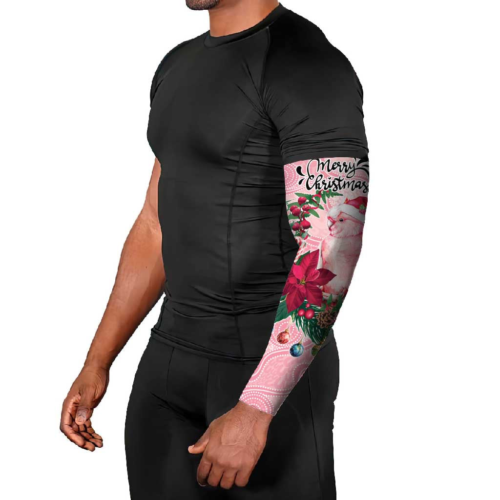 Watercolor Pink Galah Flowers Arm Sleeves Australia Christmas Vibes - Aussie Hoodie