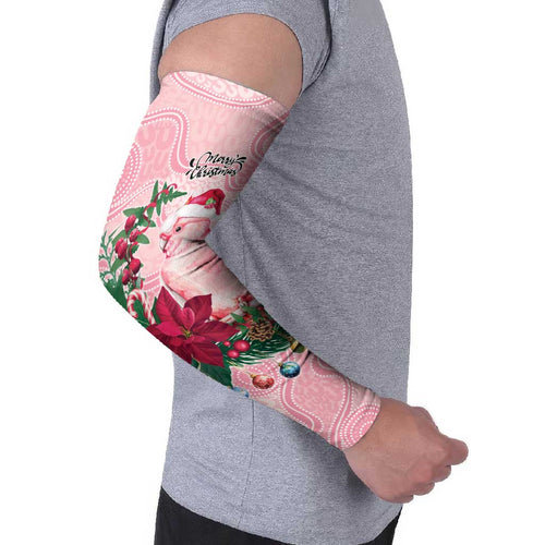 Watercolor Pink Galah Flowers Arm Sleeves Australia Christmas Vibes - Aussie Hoodie