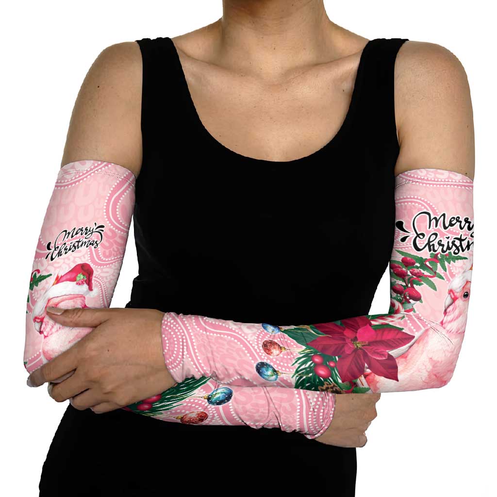 Watercolor Pink Galah Flowers Arm Sleeves Australia Christmas Vibes - Aussie Hoodie