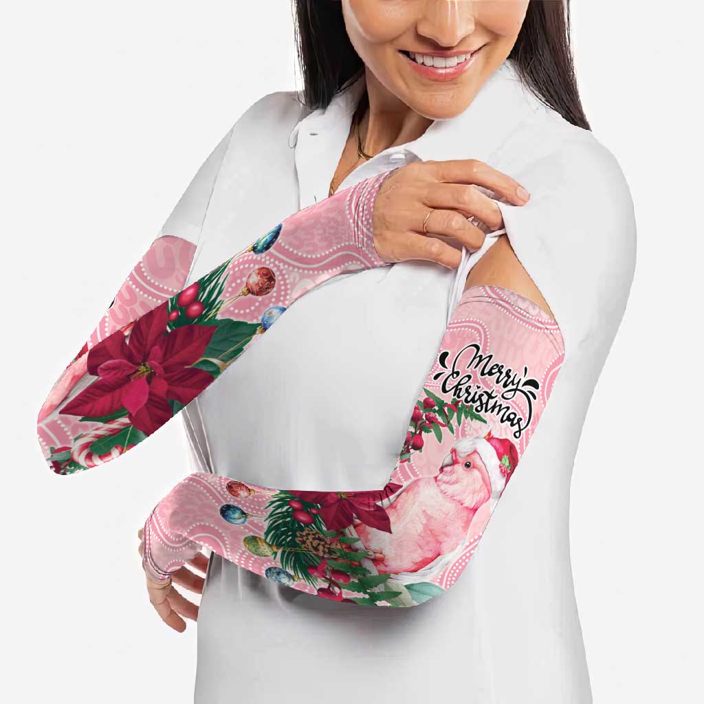 Watercolor Pink Galah Flowers Arm Sleeves Australia Christmas Vibes - Aussie Hoodie