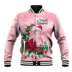 Watercolor Pink Galah Flowers Baseball Jacket Australia Christmas Vibes - Aussie Hoodie