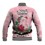 Watercolor Pink Galah Flowers Baseball Jacket Australia Christmas Vibes - Aussie Hoodie