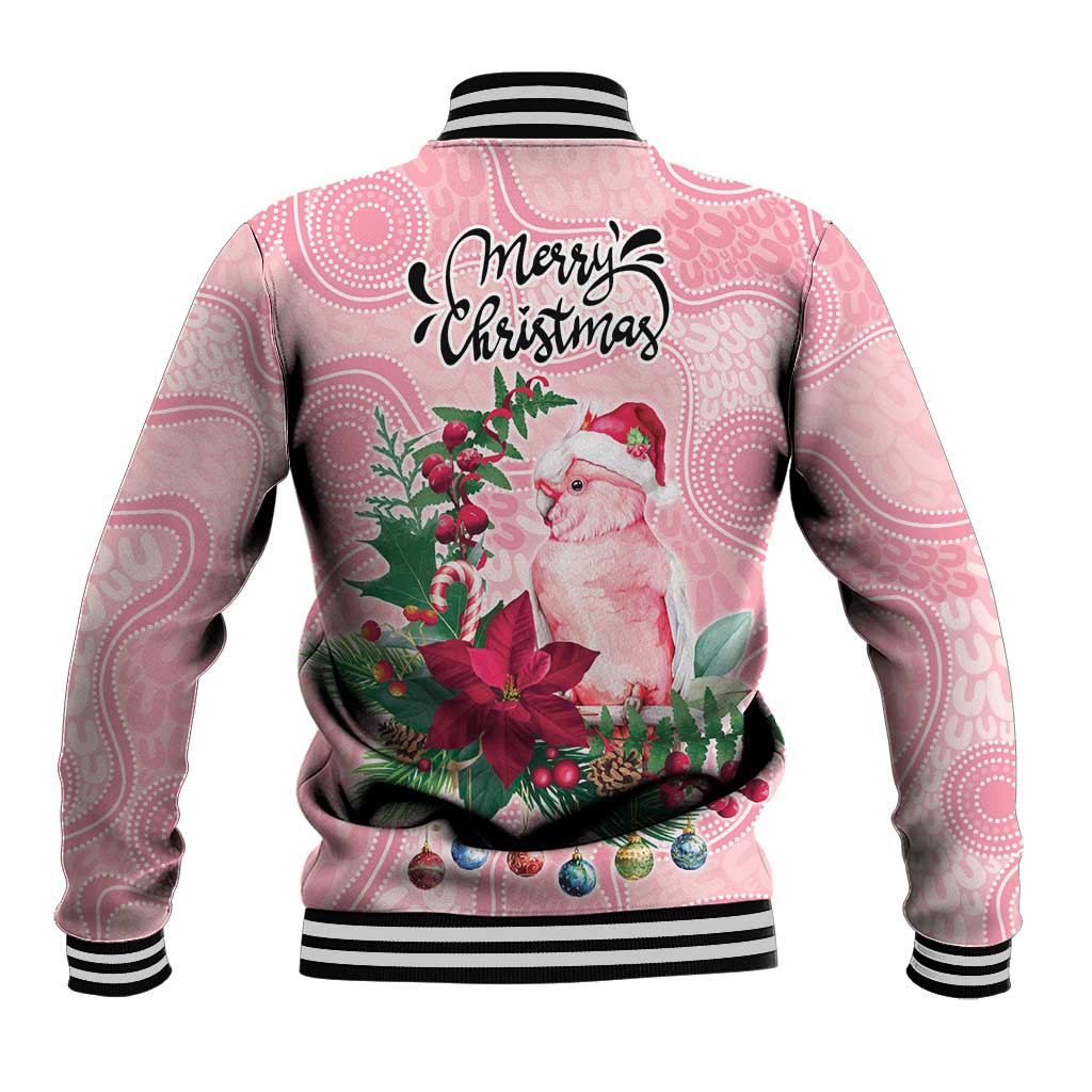 Watercolor Pink Galah Flowers Baseball Jacket Australia Christmas Vibes - Aussie Hoodie