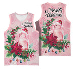 Watercolor Pink Galah Flowers Basketball Jersey Australia Christmas Vibes - Aussie Hoodie