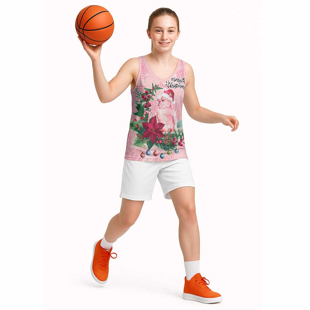Watercolor Pink Galah Flowers Basketball Jersey Australia Christmas Vibes - Aussie Hoodie