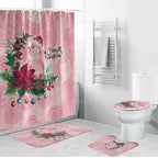 Watercolor Pink Galah Flowers Bathroom Set Australia Christmas Vibes - Aussie Hoodie