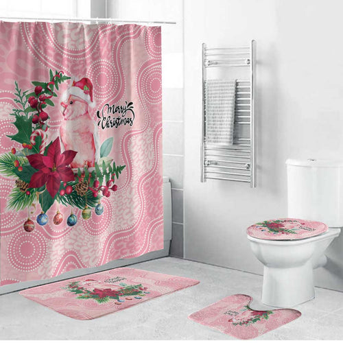 Watercolor Pink Galah Flowers Bathroom Set Australia Christmas Vibes - Aussie Hoodie