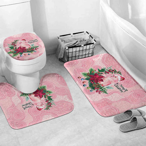 Watercolor Pink Galah Flowers Bathroom Set Australia Christmas Vibes - Aussie Hoodie