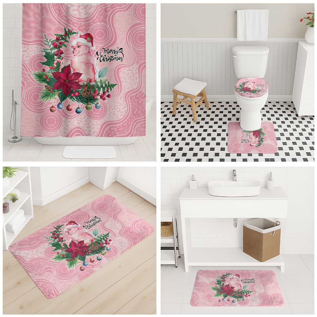 Watercolor Pink Galah Flowers Bathroom Set Australia Christmas Vibes - Aussie Hoodie