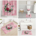 Watercolor Pink Galah Flowers Bathroom Set Australia Christmas Vibes - Aussie Hoodie