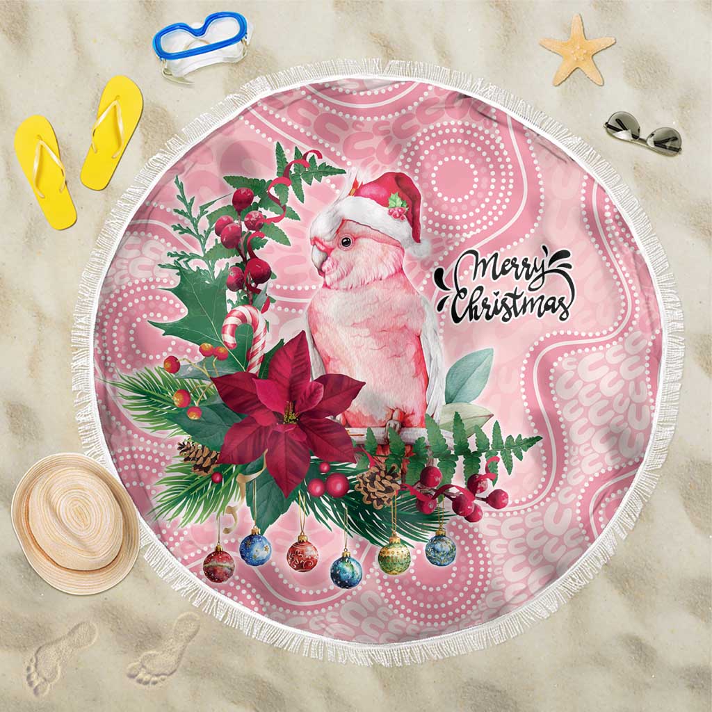 Watercolor Pink Galah Flowers Beach Blanket Australia Christmas Vibes - Aussie Hoodie