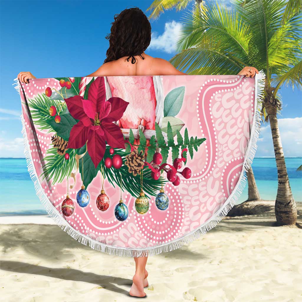Watercolor Pink Galah Flowers Beach Blanket Australia Christmas Vibes - Aussie Hoodie
