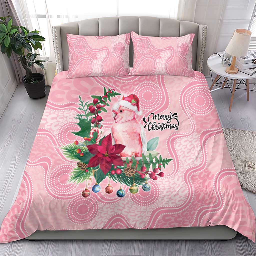 Watercolor Pink Galah Flowers Bedding Set Australia Christmas Vibes - Aussie Hoodie