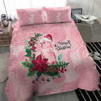 Watercolor Pink Galah Flowers Bedding Set Australia Christmas Vibes - Aussie Hoodie