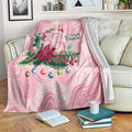 Watercolor Pink Galah Flowers Blanket Australia Christmas Vibes - Aussie Hoodie