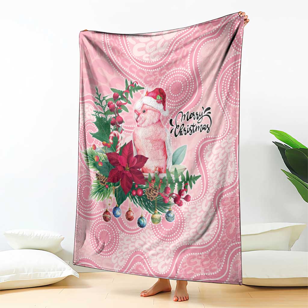 Watercolor Pink Galah Flowers Blanket Australia Christmas Vibes - Aussie Hoodie