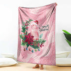 Watercolor Pink Galah Flowers Blanket Australia Christmas Vibes - Aussie Hoodie