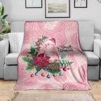 Watercolor Pink Galah Flowers Blanket Australia Christmas Vibes - Aussie Hoodie