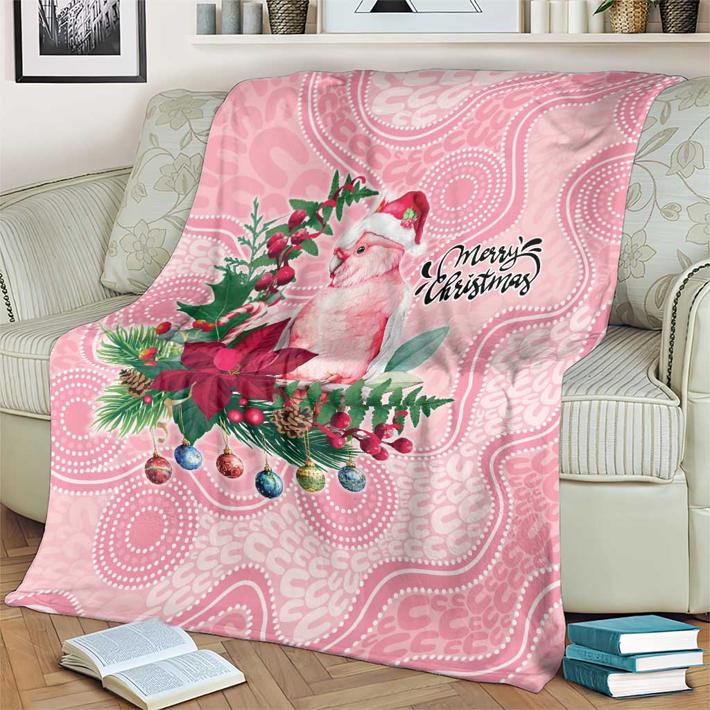 Watercolor Pink Galah Flowers Blanket Australia Christmas Vibes - Aussie Hoodie
