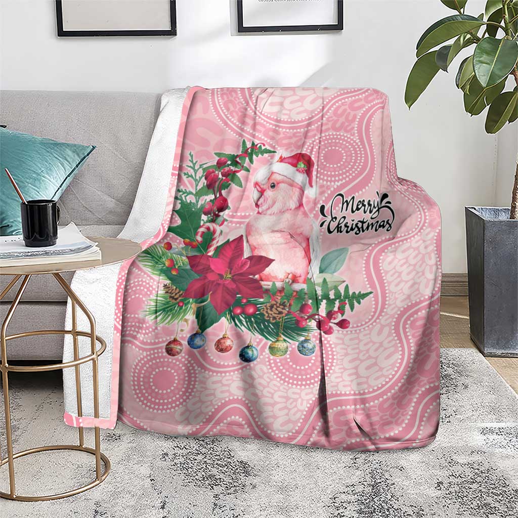 Watercolor Pink Galah Flowers Blanket Australia Christmas Vibes - Aussie Hoodie