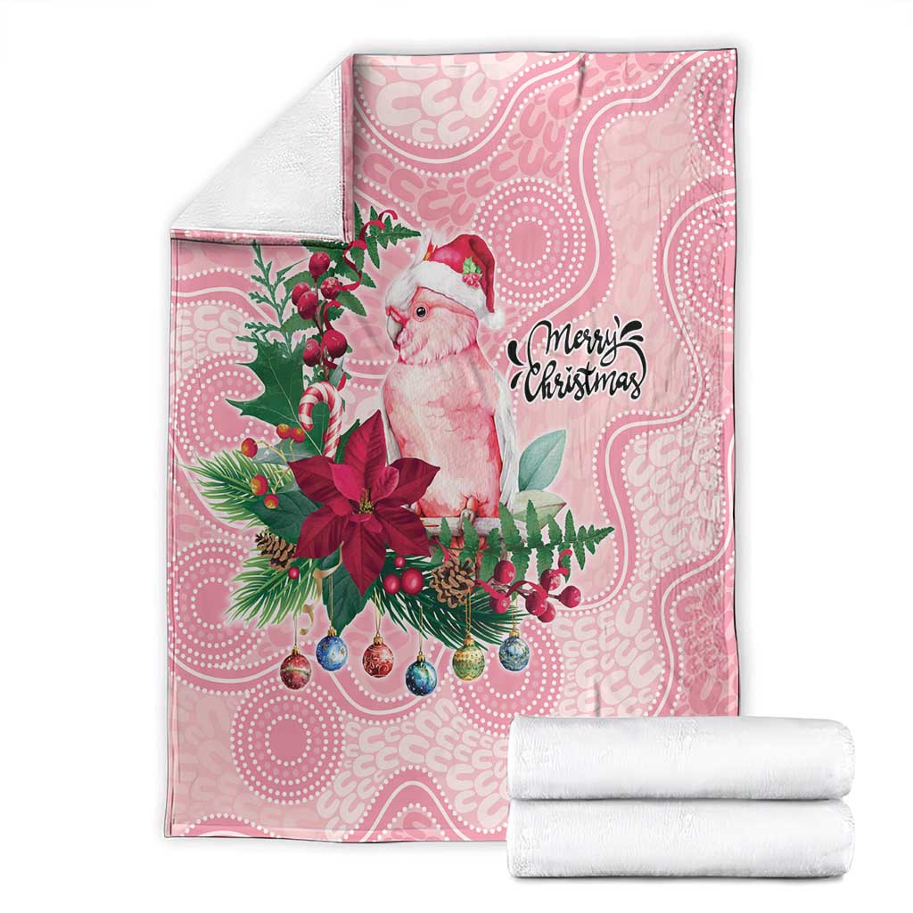 Watercolor Pink Galah Flowers Blanket Australia Christmas Vibes - Aussie Hoodie