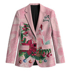Watercolor Pink Galah Flowers Blazer Australia Christmas Vibes - Aussie Hoodie