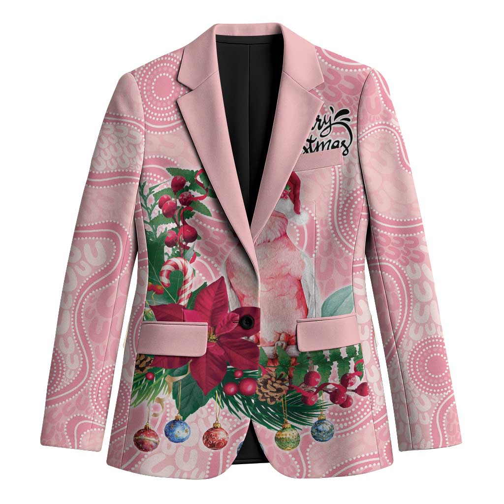 Watercolor Pink Galah Flowers Blazer Australia Christmas Vibes - Aussie Hoodie