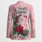 Watercolor Pink Galah Flowers Blazer Australia Christmas Vibes - Aussie Hoodie