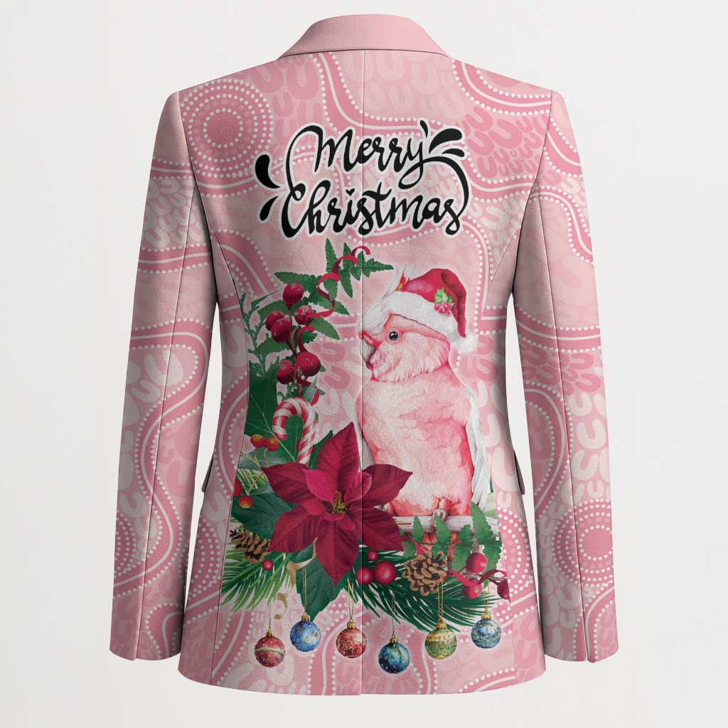Watercolor Pink Galah Flowers Blazer Australia Christmas Vibes - Aussie Hoodie