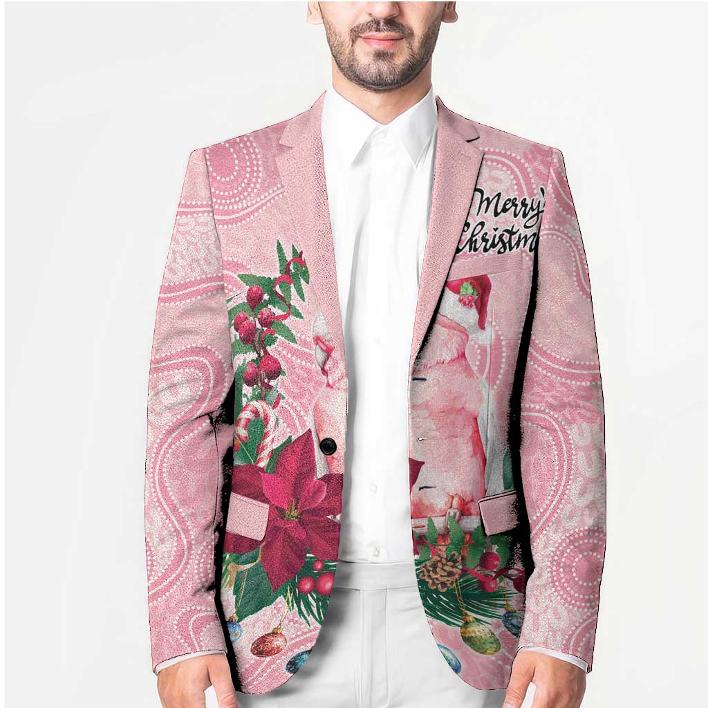 Watercolor Pink Galah Flowers Blazer Australia Christmas Vibes - Aussie Hoodie