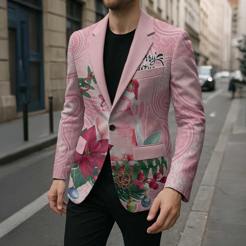 Watercolor Pink Galah Flowers Blazer Australia Christmas Vibes - Aussie Hoodie