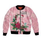 Watercolor Pink Galah Flowers Bomber Jacket Australia Christmas Vibes - Aussie Hoodie