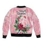 Watercolor Pink Galah Flowers Bomber Jacket Australia Christmas Vibes - Aussie Hoodie