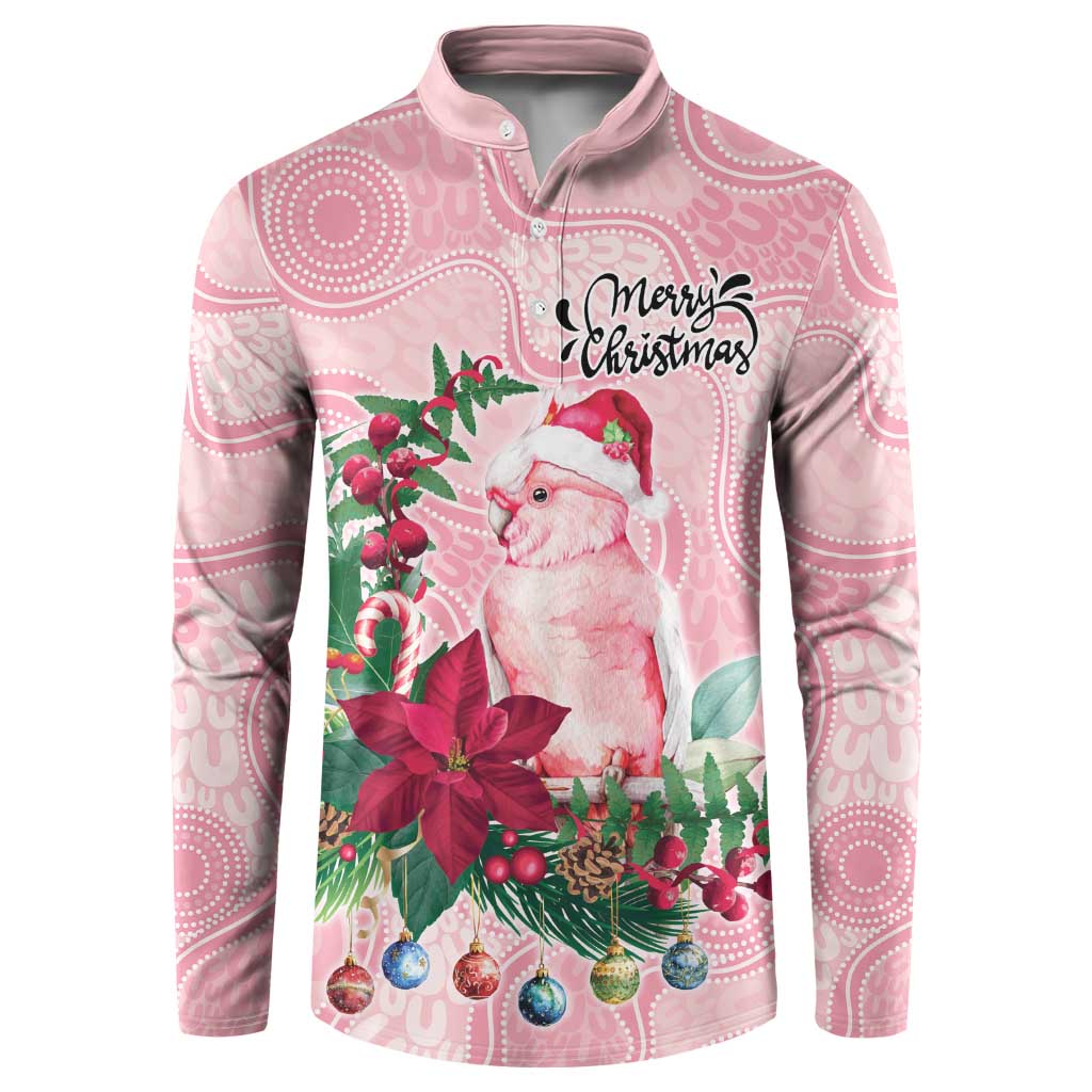Watercolor Pink Galah Flowers Button Sweatshirt Australia Christmas Vibes - Aussie Hoodie