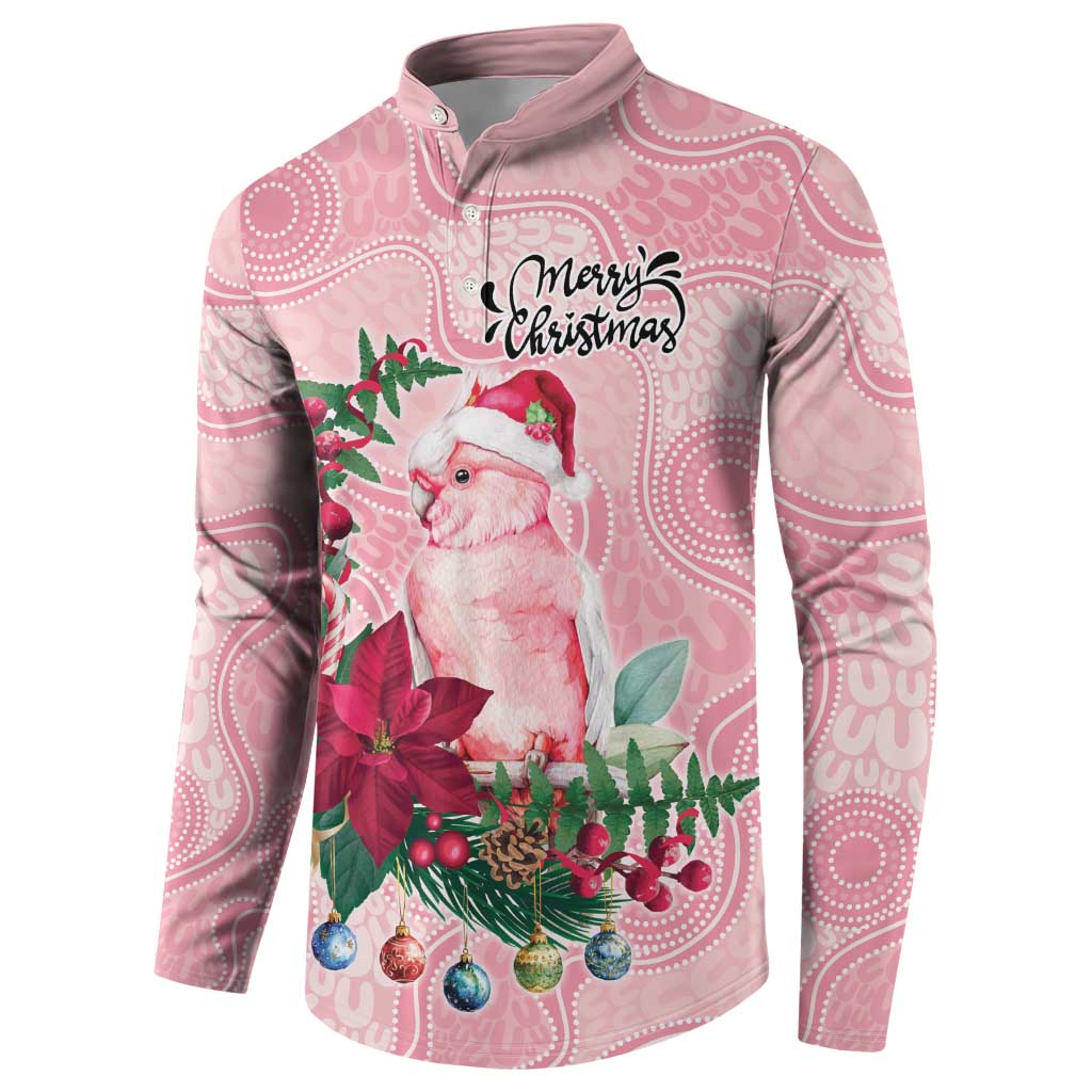 Watercolor Pink Galah Flowers Button Sweatshirt Australia Christmas Vibes - Aussie Hoodie