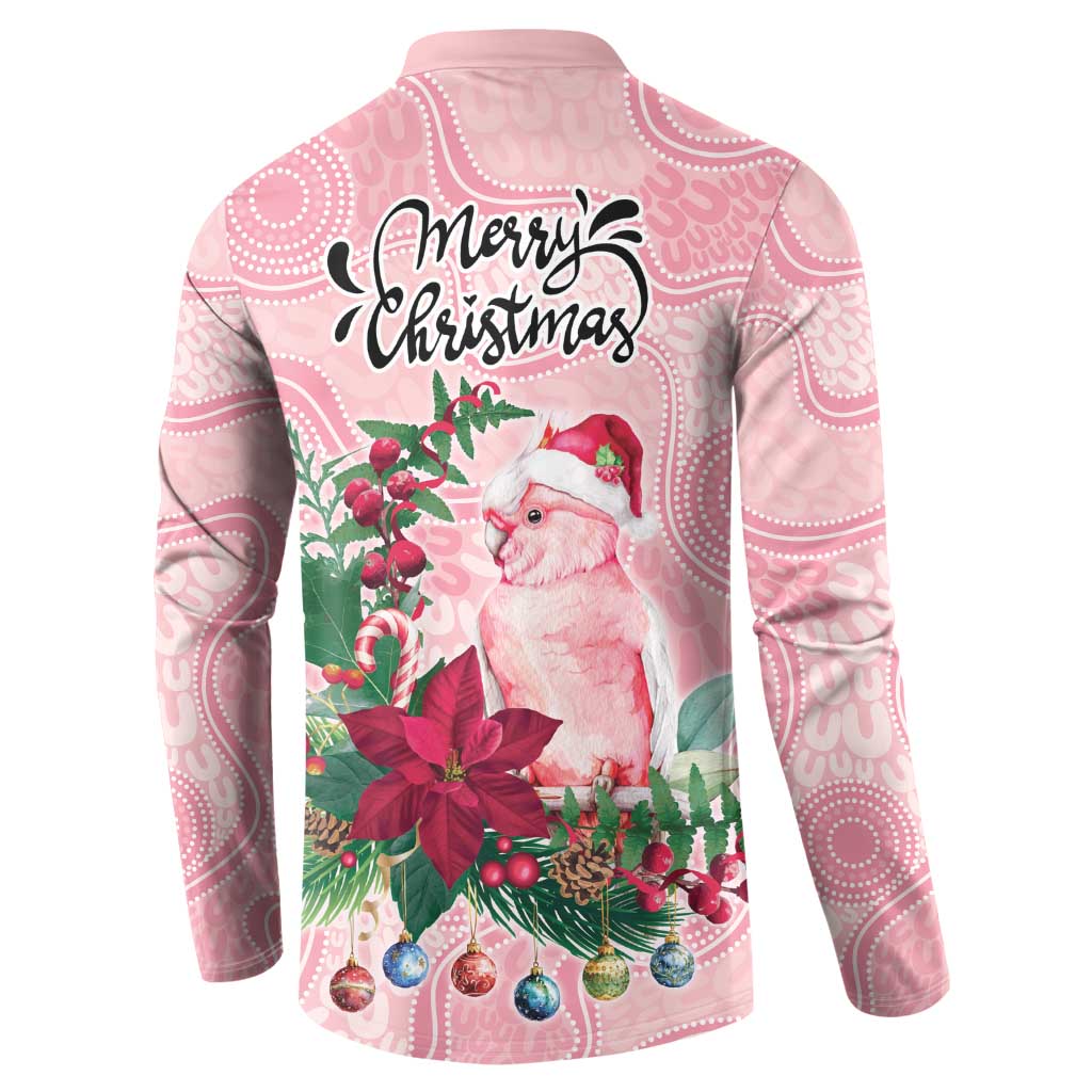 Watercolor Pink Galah Flowers Button Sweatshirt Australia Christmas Vibes - Aussie Hoodie